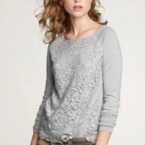 J. Crew Merino Wool Lace front sweater, size